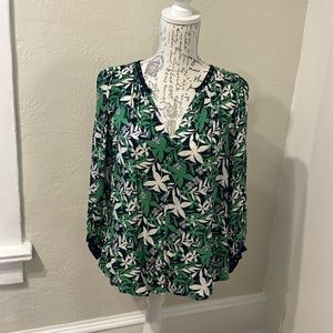 Velvet by Graham and Spencer Green Blue blouse xs